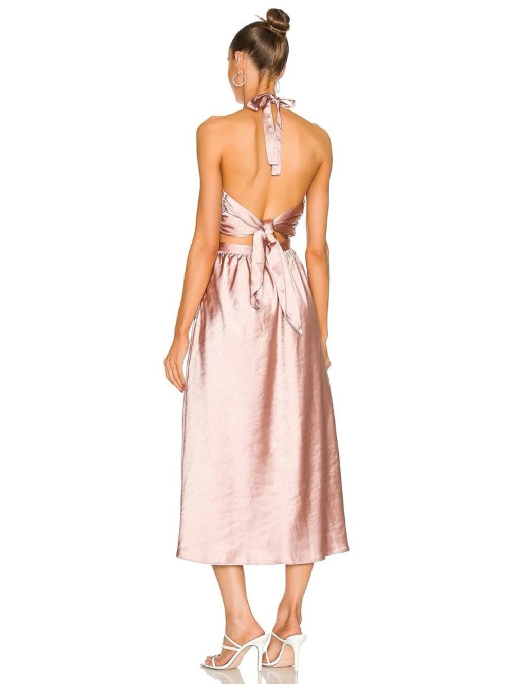 Revolve Line & Dot Emma Cut Out Midi Dress in Mauve Size Medium - Picture 2 of 8